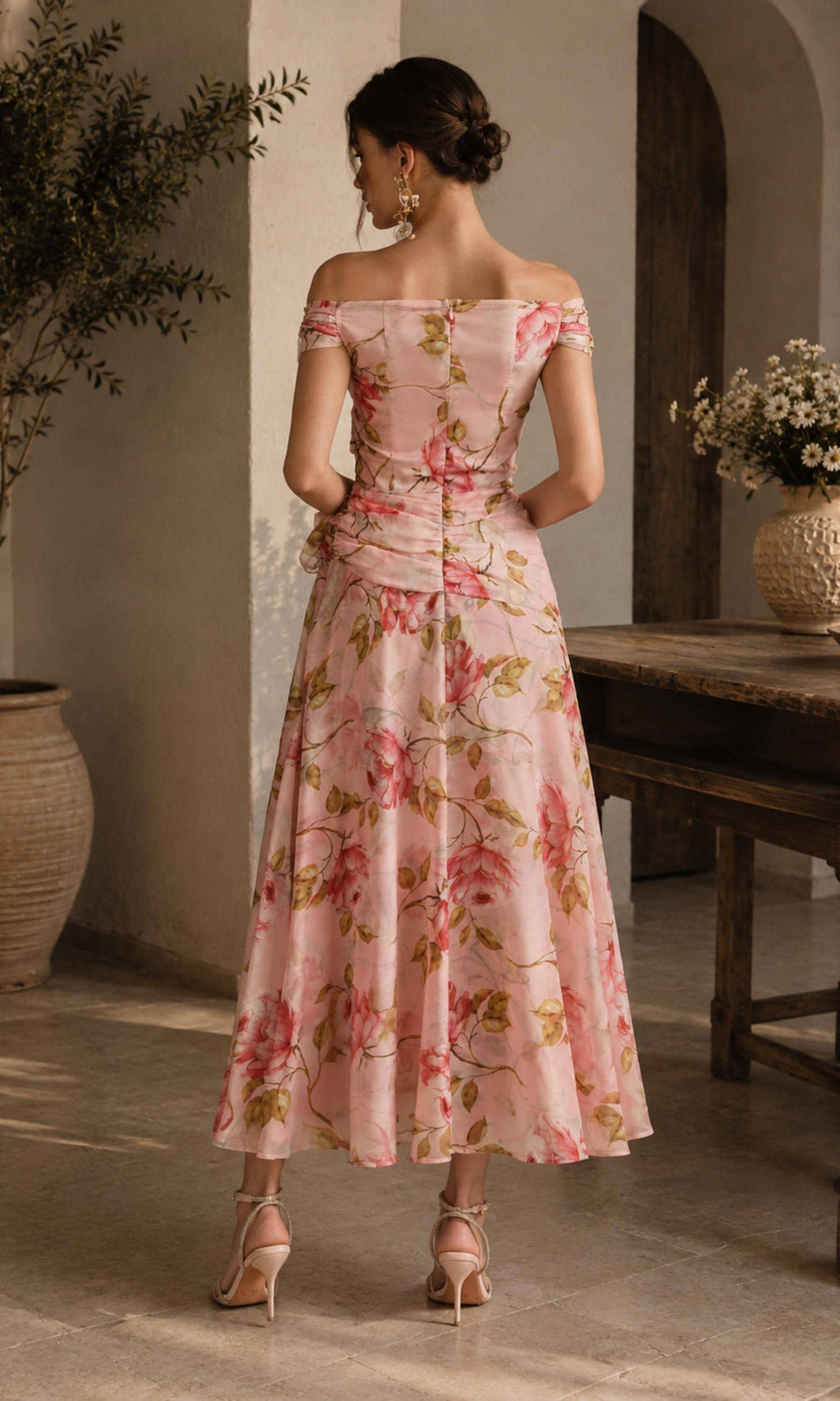 Kiki Floral Chiffon Midi Dress — view 6