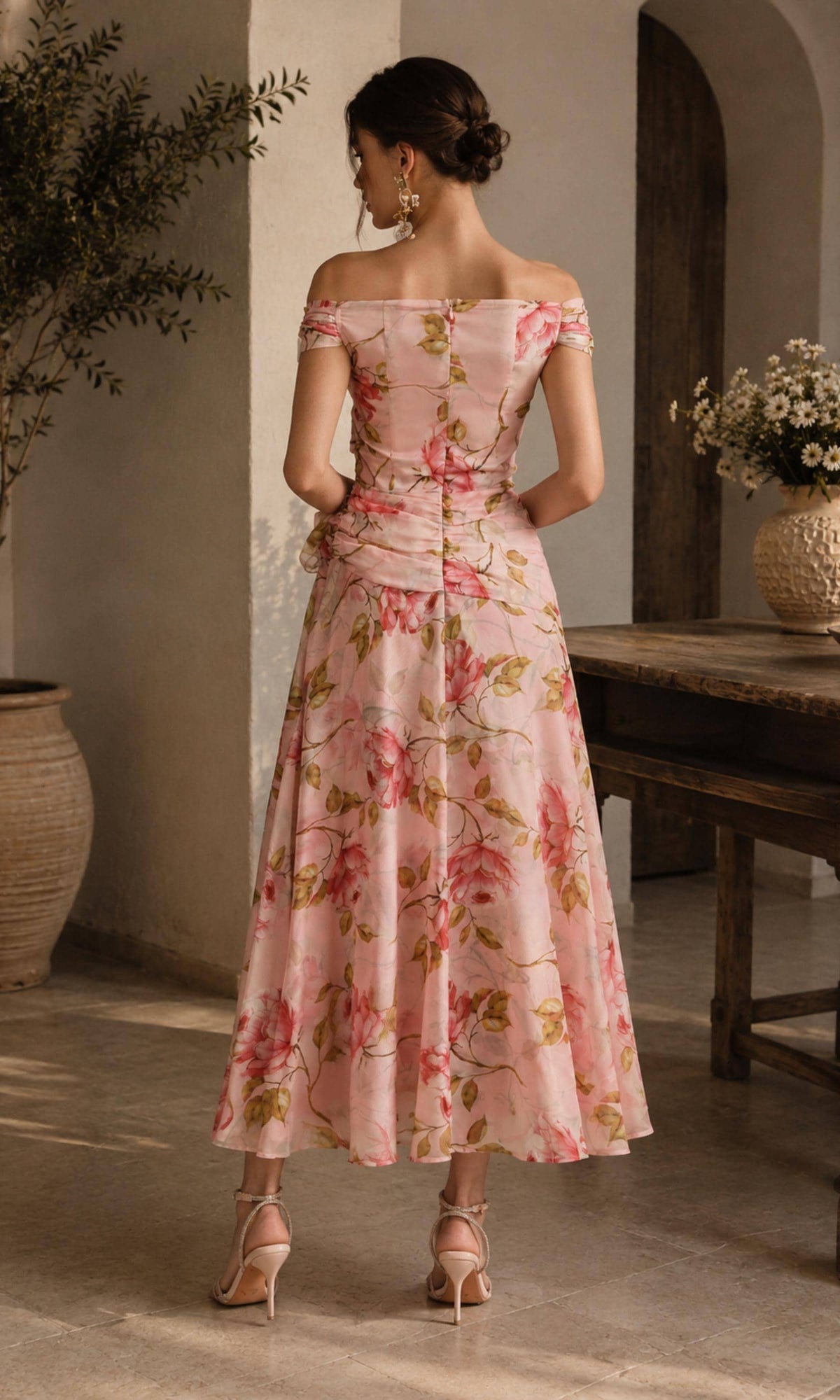 Kiki Floral Chiffon Midi Dress — view 6