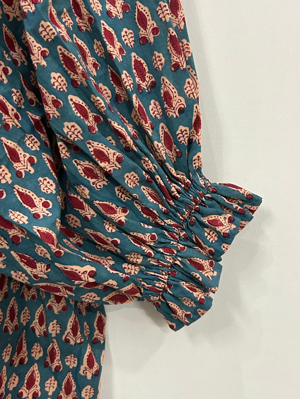 Trixie Block-Print Cotton Ruffle Top — view 5