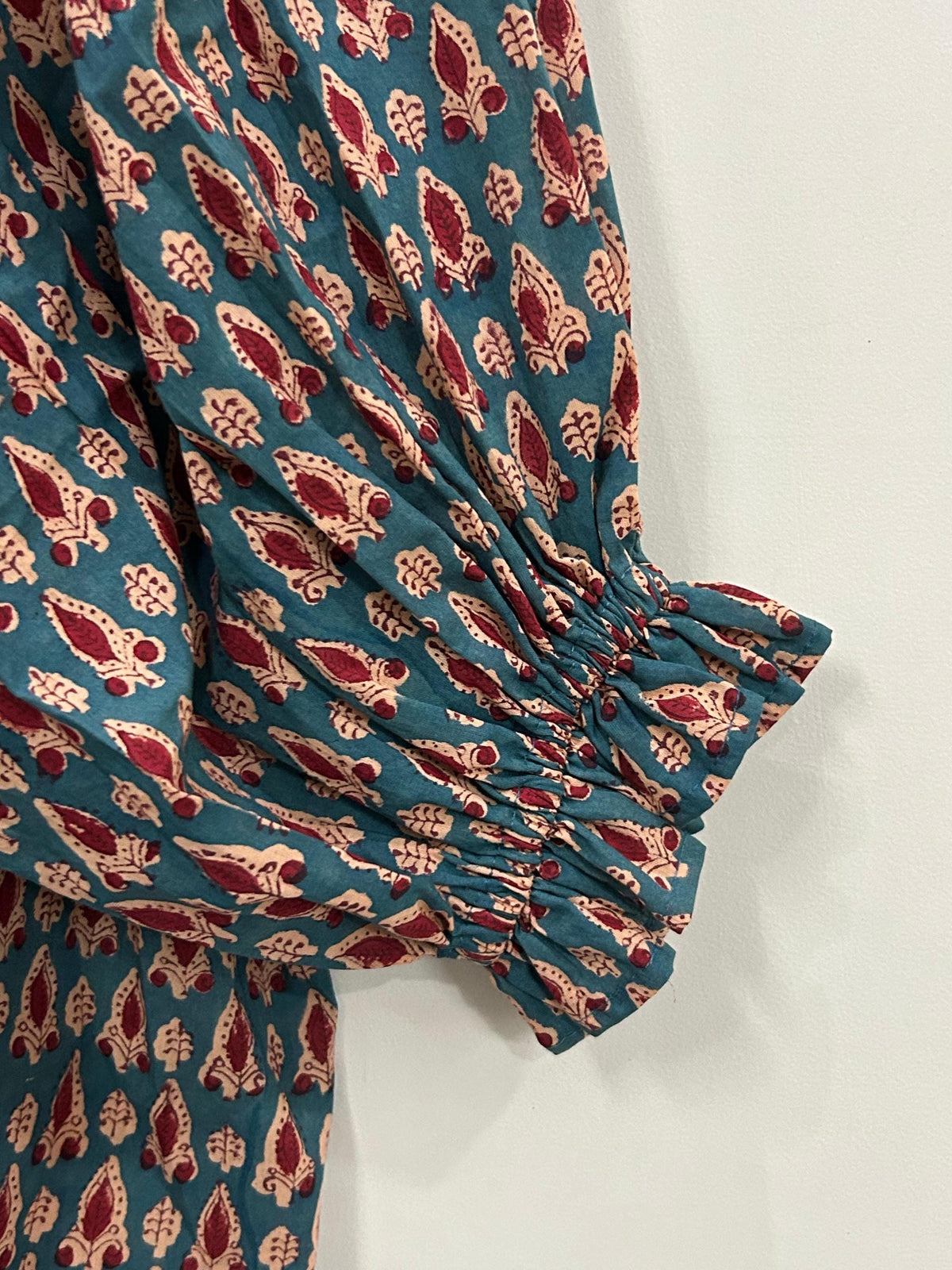Trixie Block-Print Cotton Ruffle Top — view 5