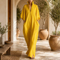 Kenna Yellow Kaftan Maxi Dress — LA's Nine Ninety