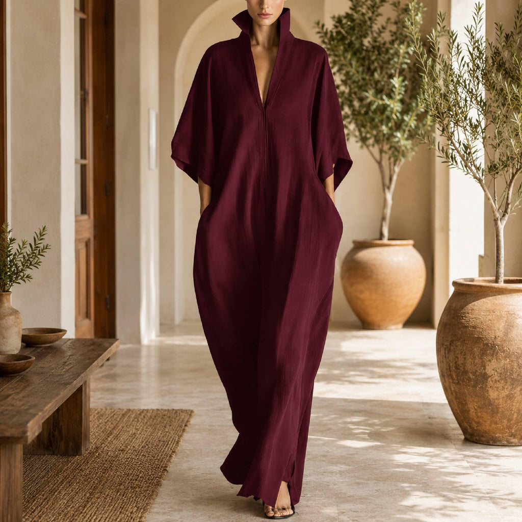 Kenna Yellow Kaftan Maxi Dress — view 3