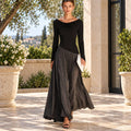Nora Black Pleated Maxi Dress — LA's Nine Ninety